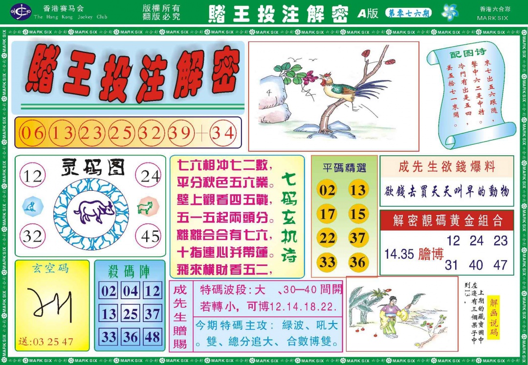 六合彩076期赌王投注解密记录