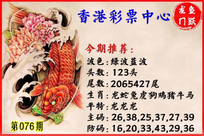 六合彩076期香港鱼跃龙门
