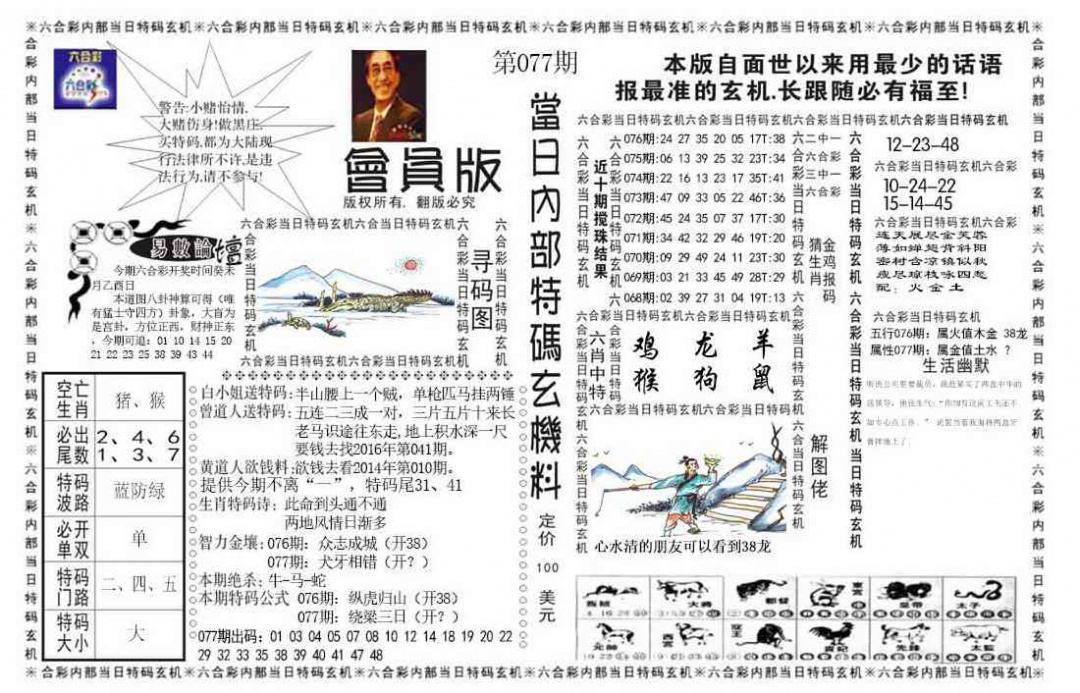 六合彩077期当日特码玄机报