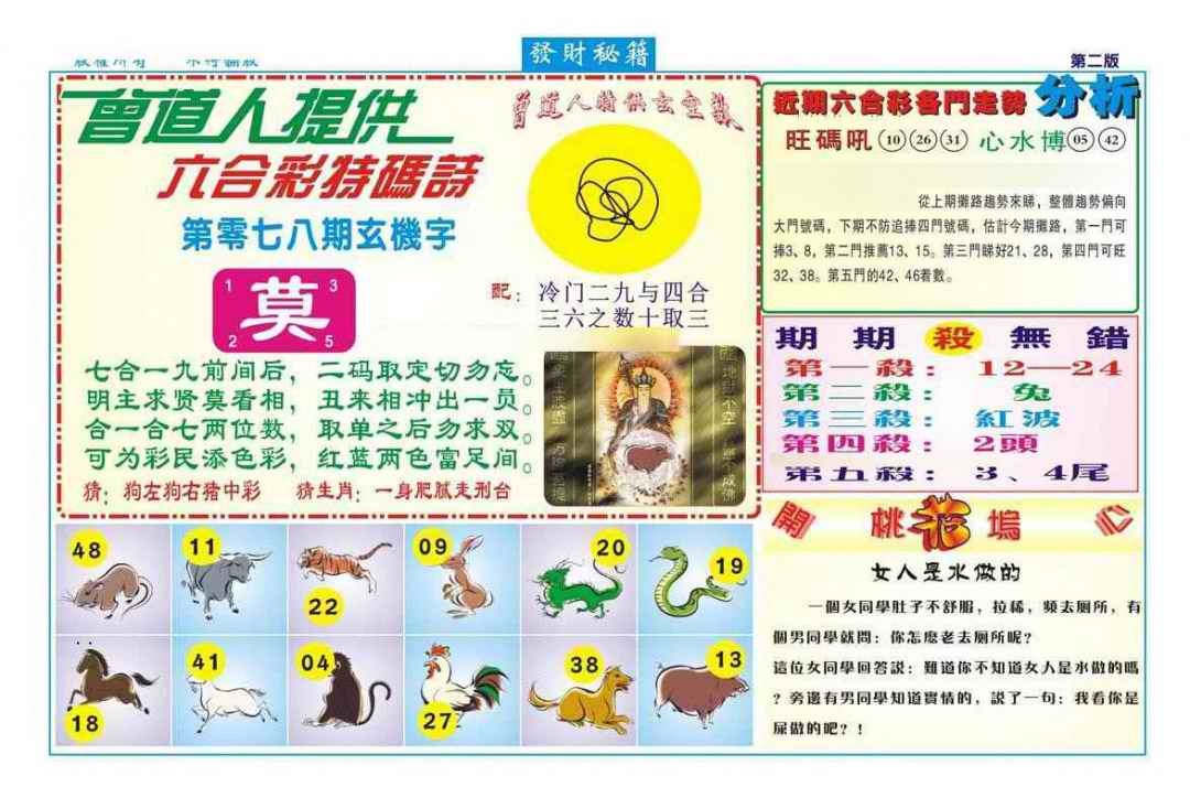 六合彩078期发财秘籍B（新图）
