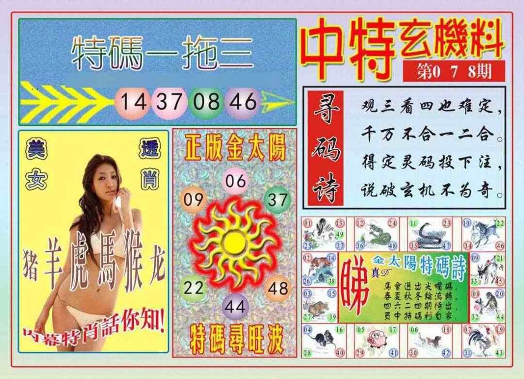 六合彩078期中特玄机料