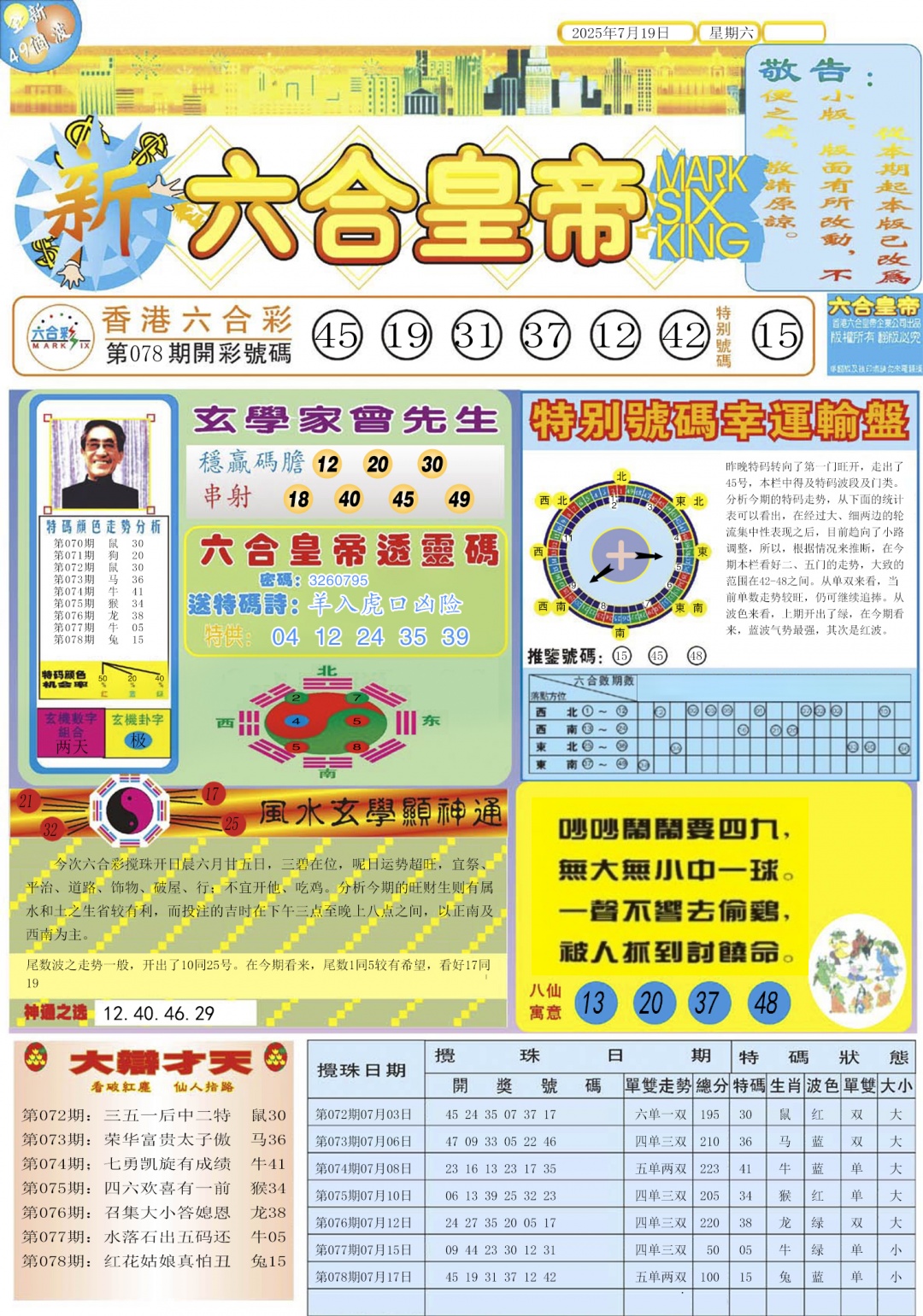 六合彩079期六合皇帝A