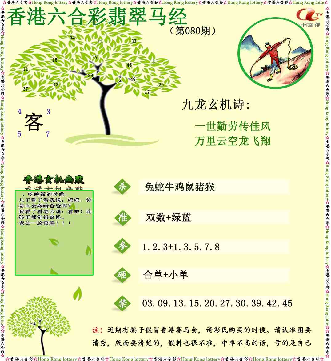六合彩080期翡翠马经