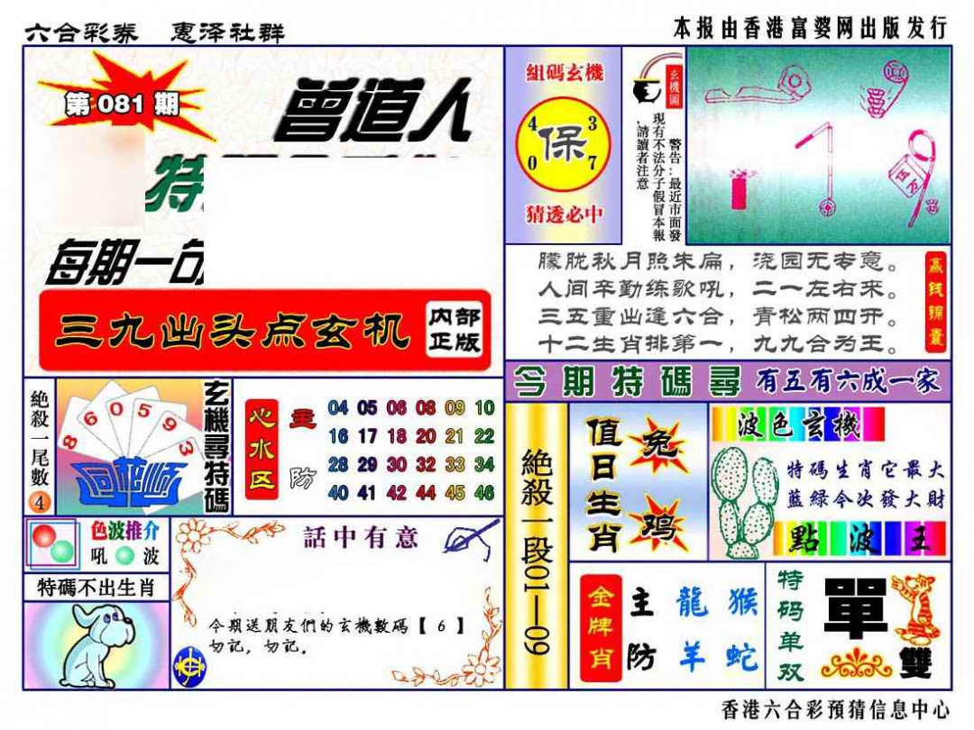 六合彩081期赠道人特马金手指