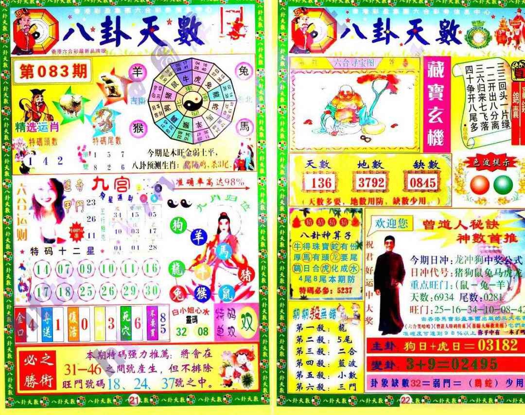 六合彩083期八卦天数