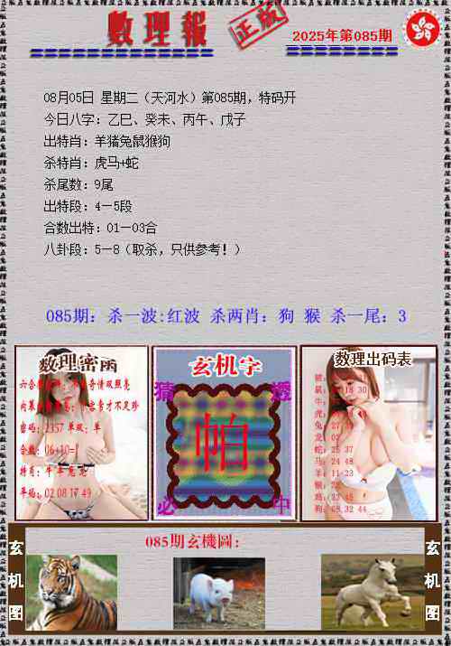 六合彩085期数理报