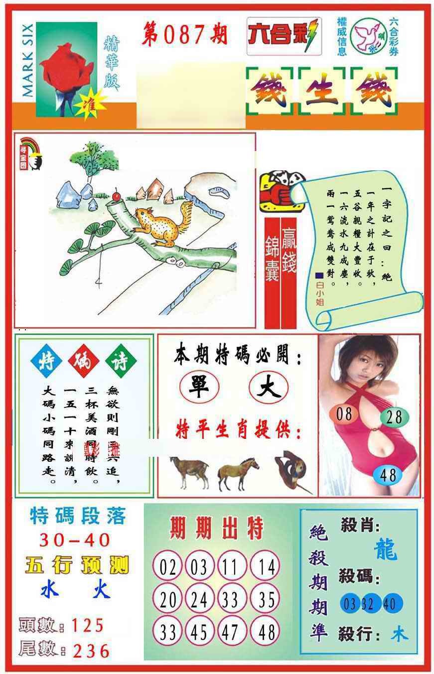 六合彩087期马经钱生钱(新图推荐)