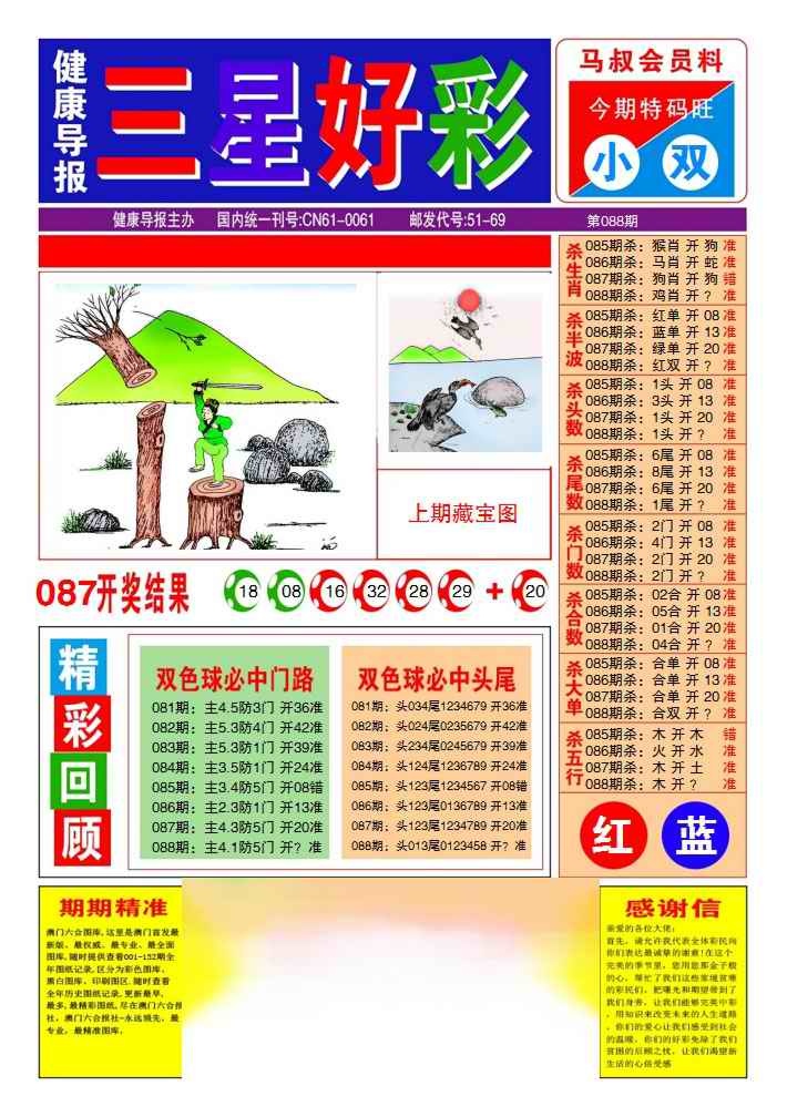 六合彩088期三星好彩1
