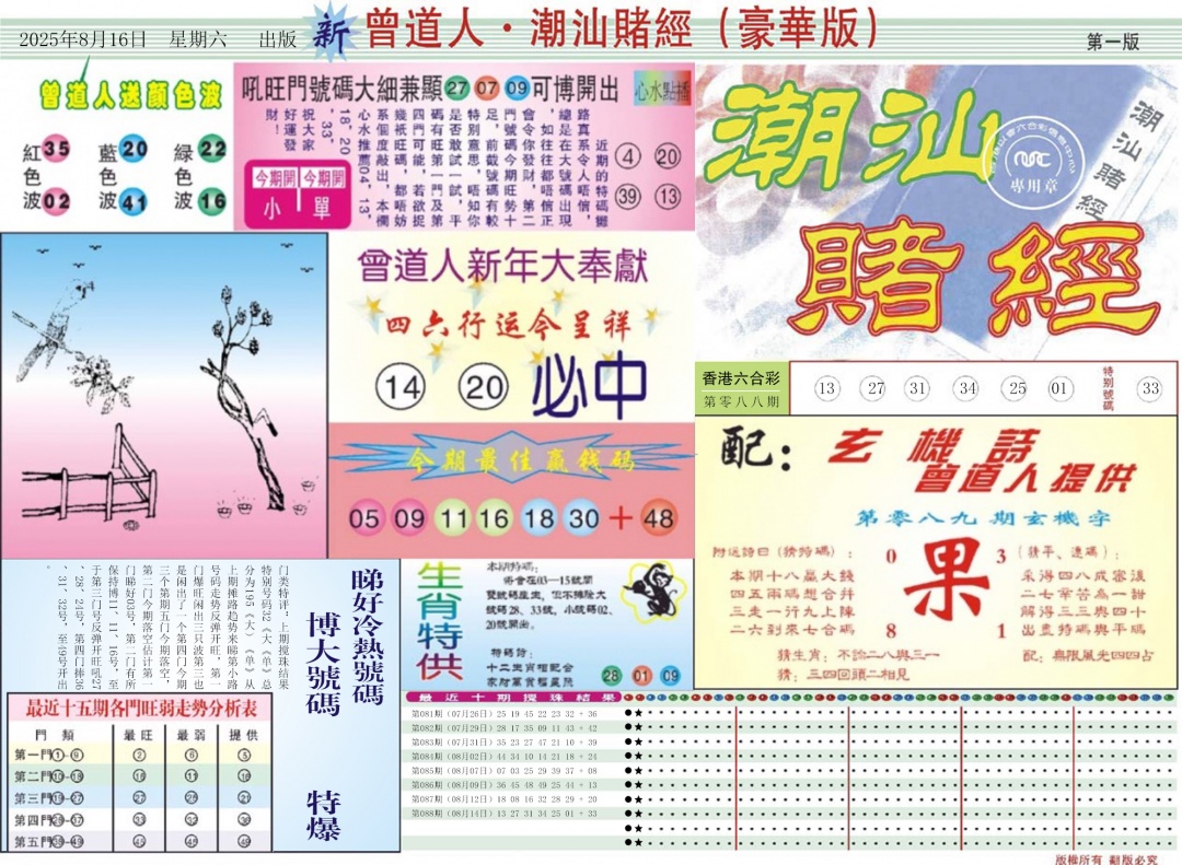 六合彩089期中版潮汕A
