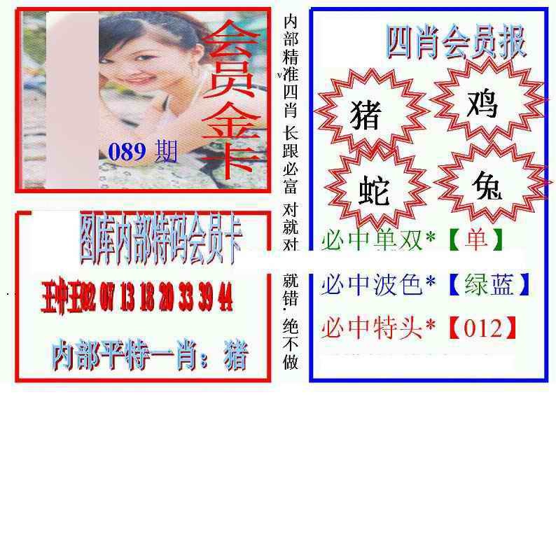 六合彩089期马经四肖会员报(新图)