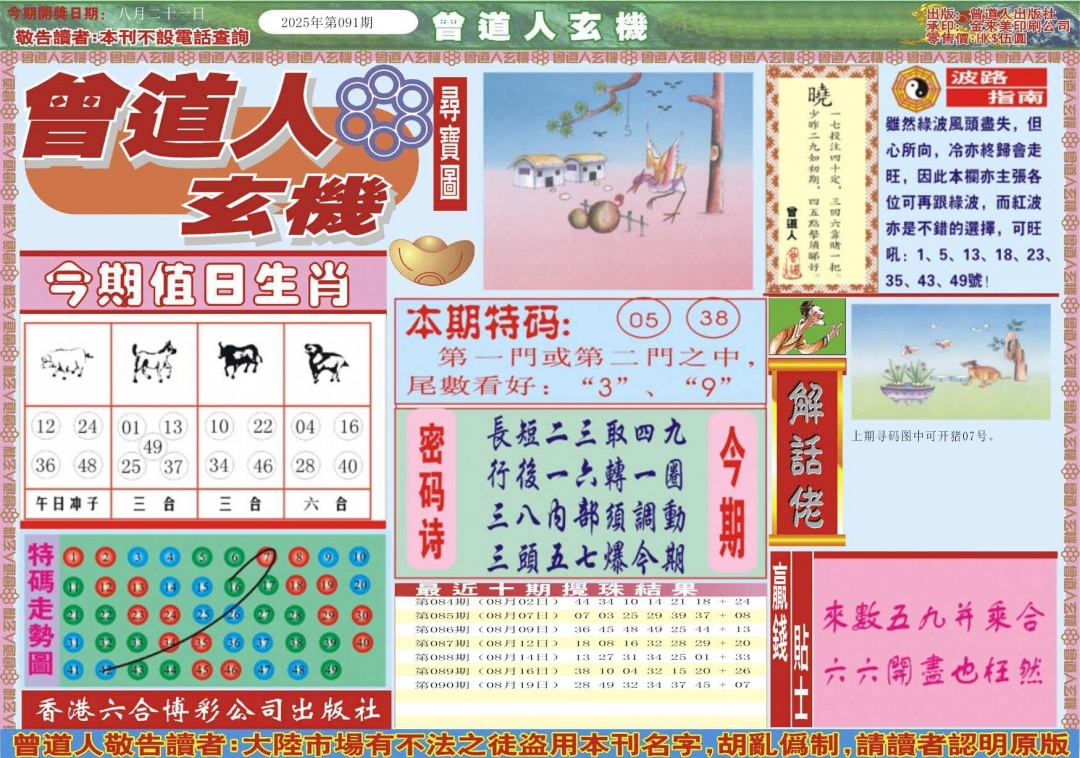 六合彩091期曾道人玄机A