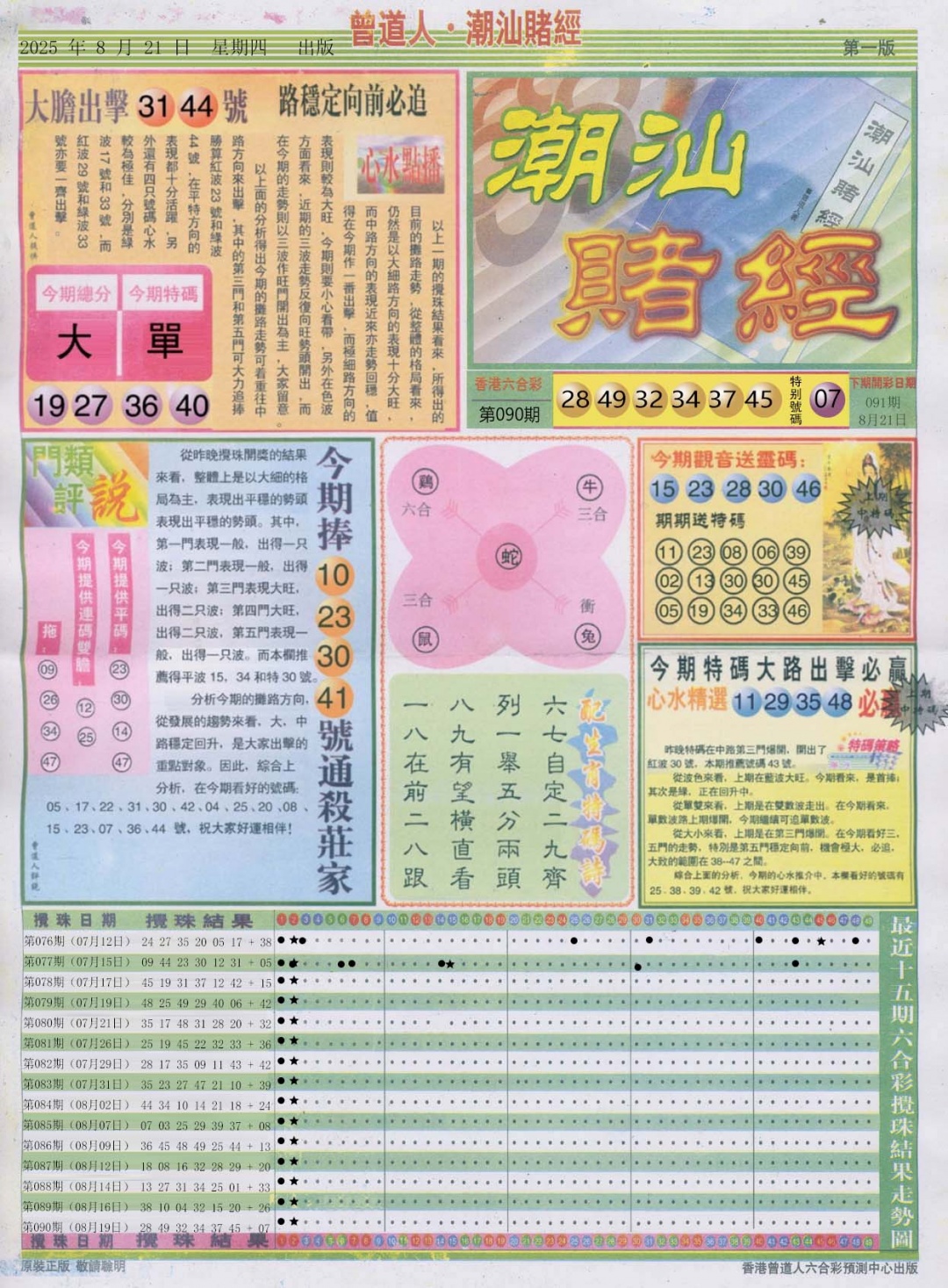 六合彩091期潮汕赌经A