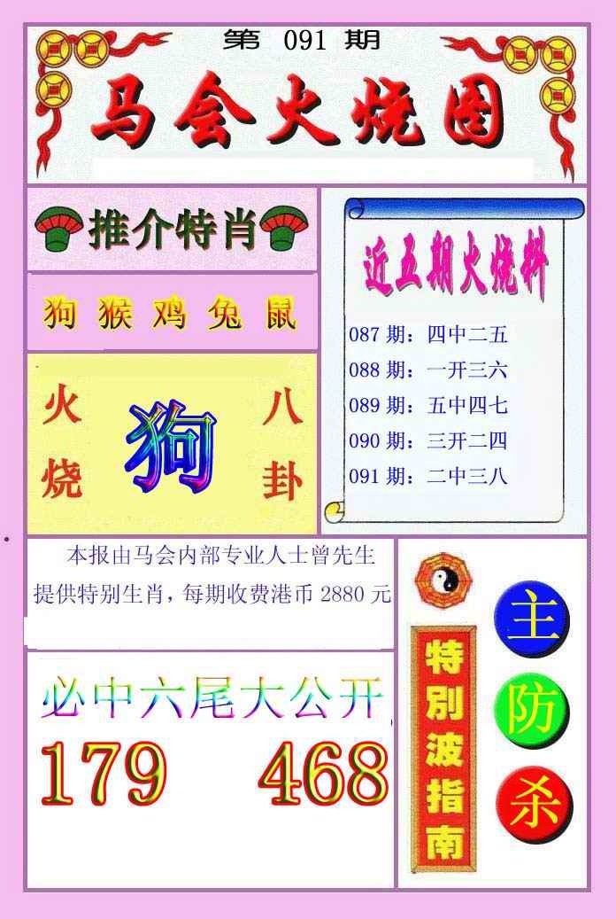 六合彩091期火烧图
