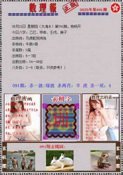 六合彩091期数理报