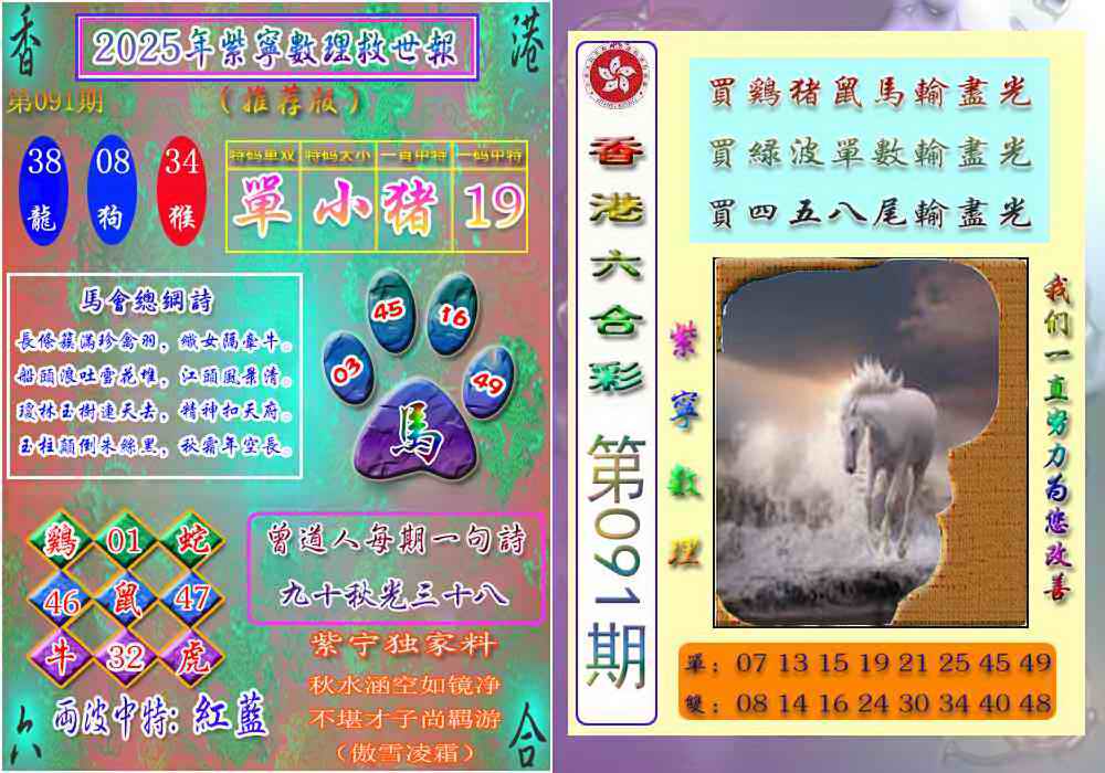 六合彩091期数理救世报
