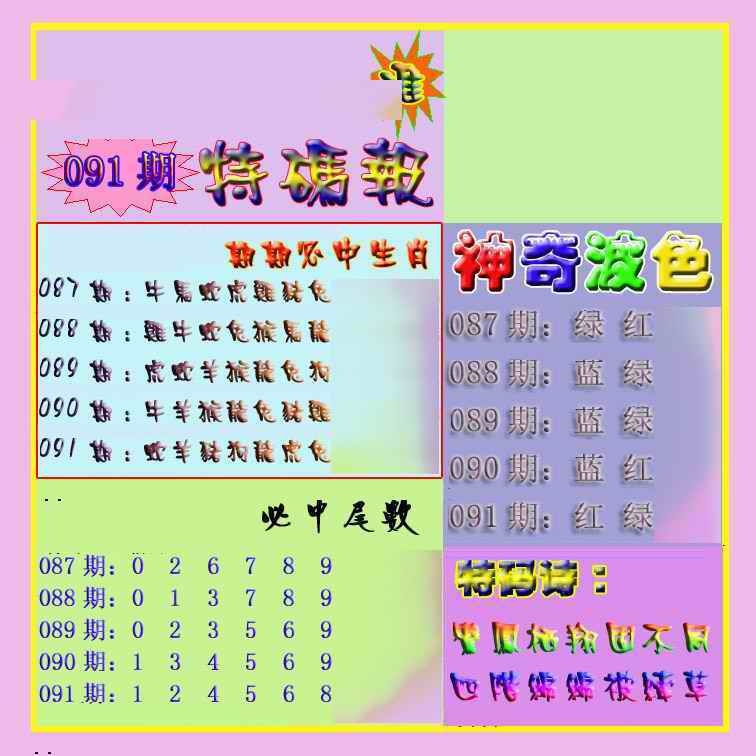 六合彩091期生财有道特码报