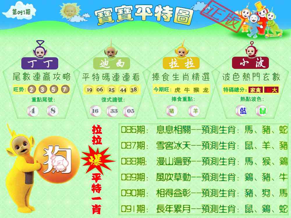 六合彩091期宝宝平特图（热）