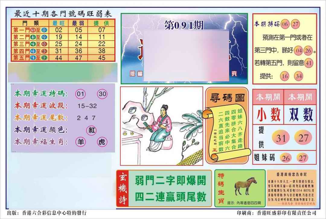 六合彩091期香港逢赌必羸(新图)