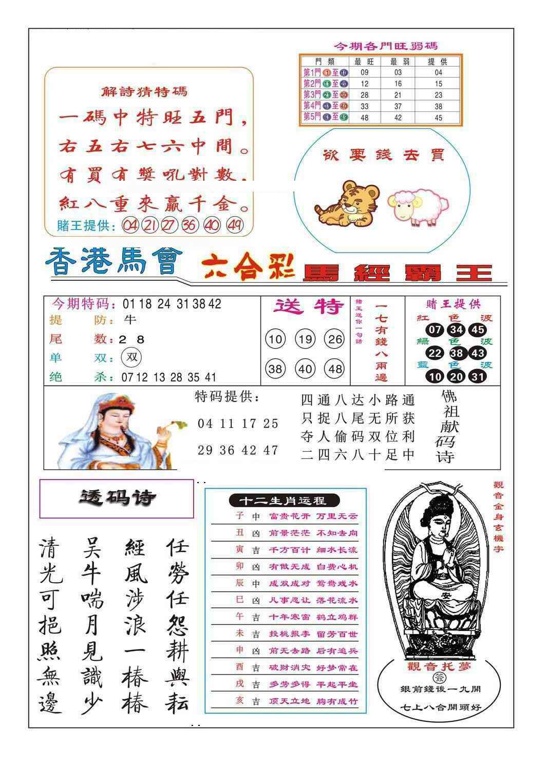 六合彩091期马经霸王