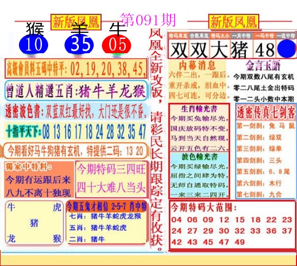 六合彩091期二代凤凰报