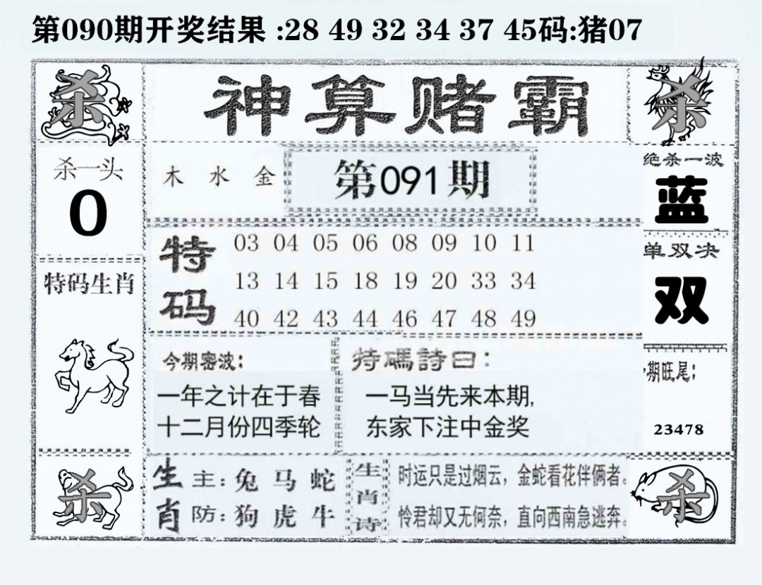 六合彩091期神算赌霸