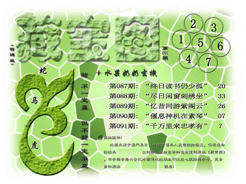 六合彩091期藏宝图(正版)