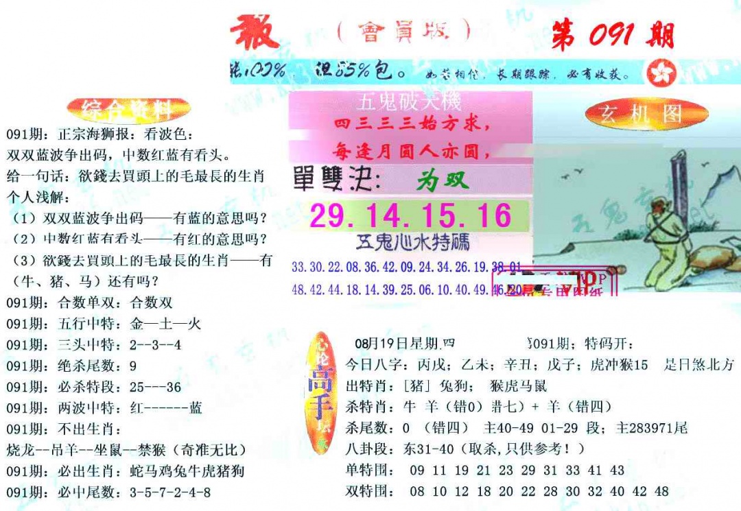 六合彩091期新五鬼玄机