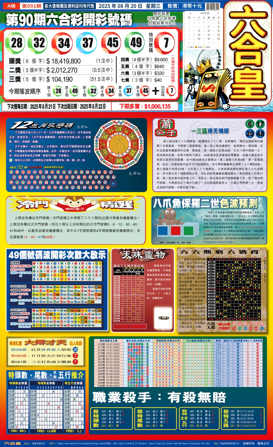 六合彩091期六合皇(港版)A