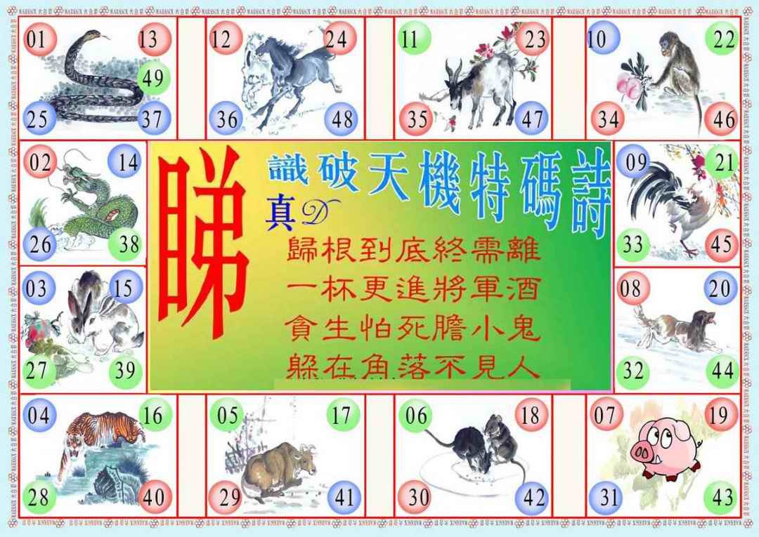 六合彩091期识破天机B版