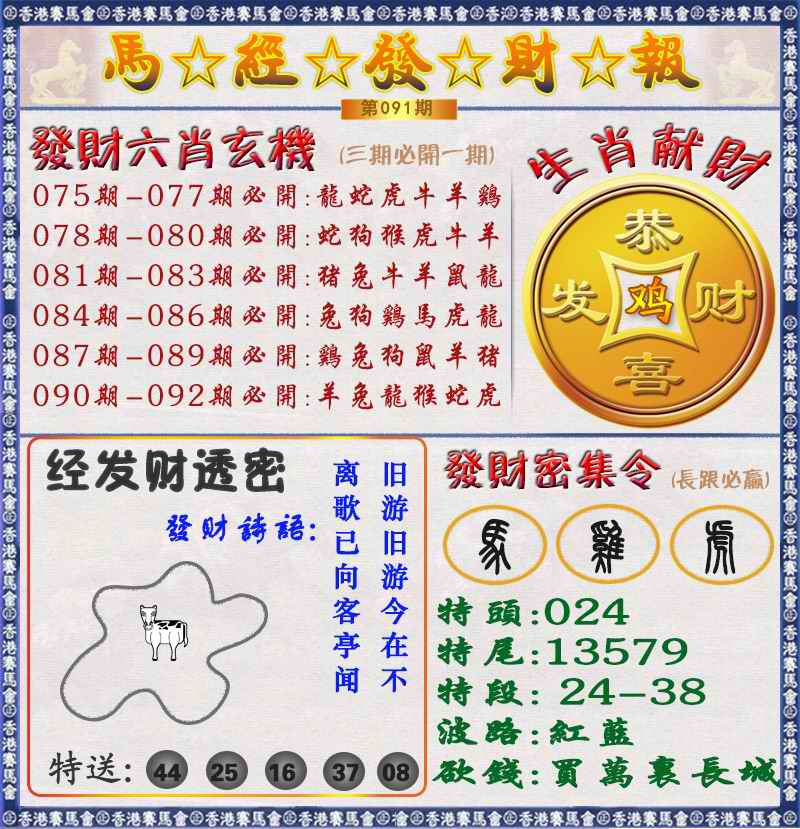 六合彩091期马经发财报（荐）