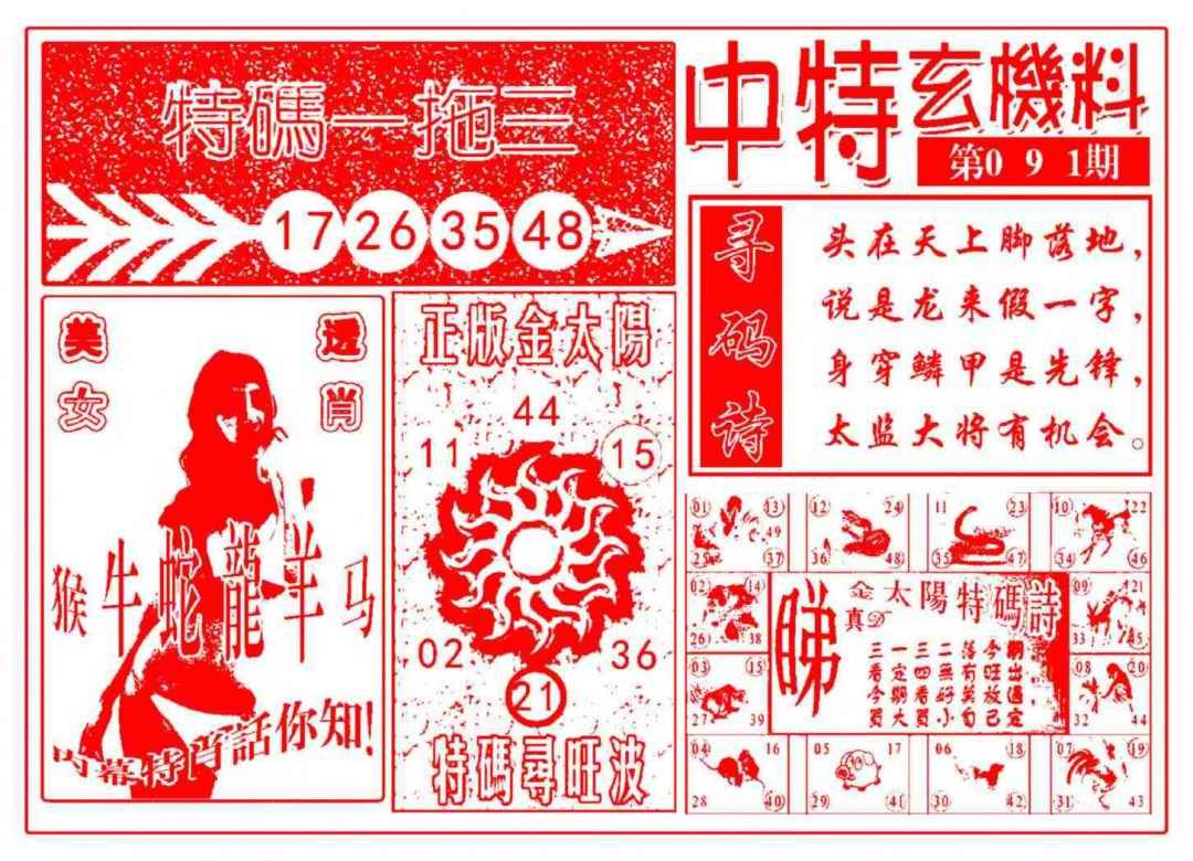 六合彩091期中特玄机料