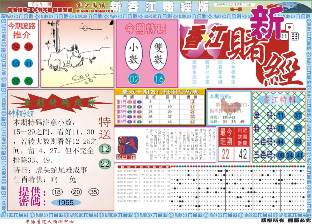 六合彩093期新香江赌经A