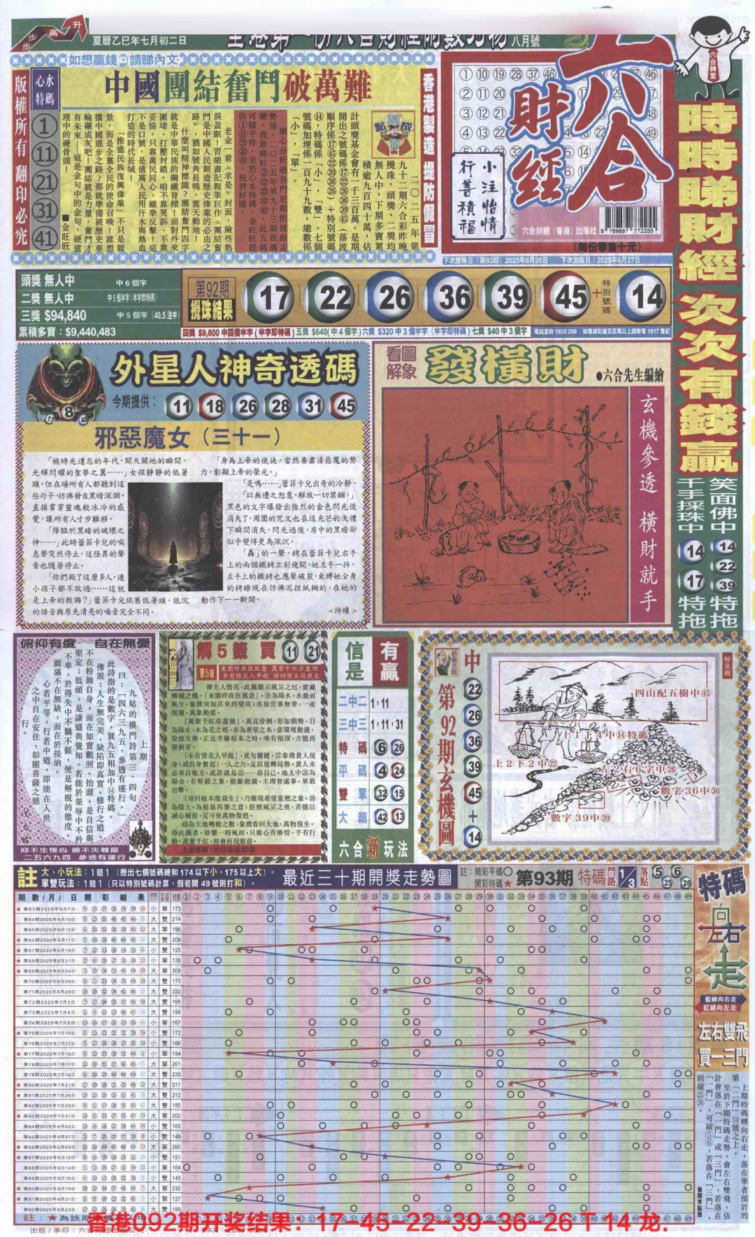 六合彩093期六合财经A加大版