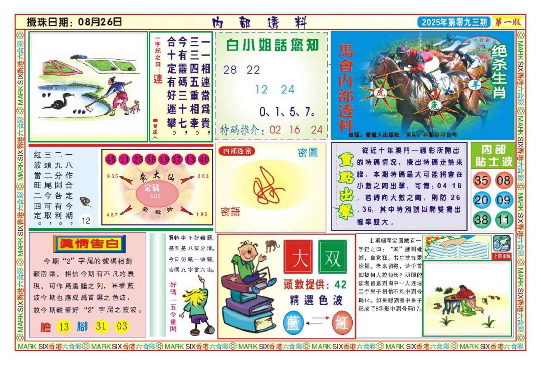 六合彩093期内部透料A(新图)