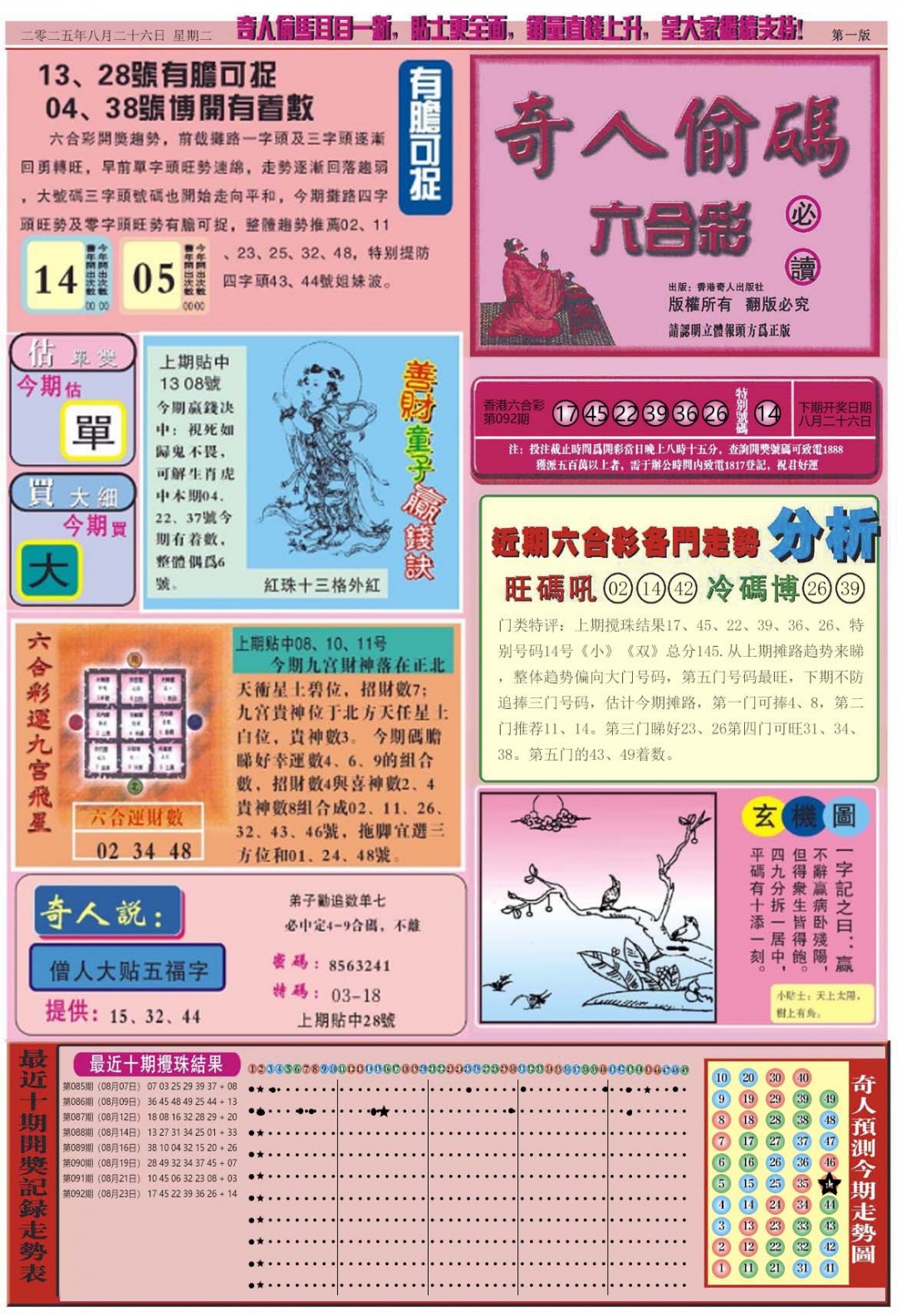 六合彩093期老奇人偷码A