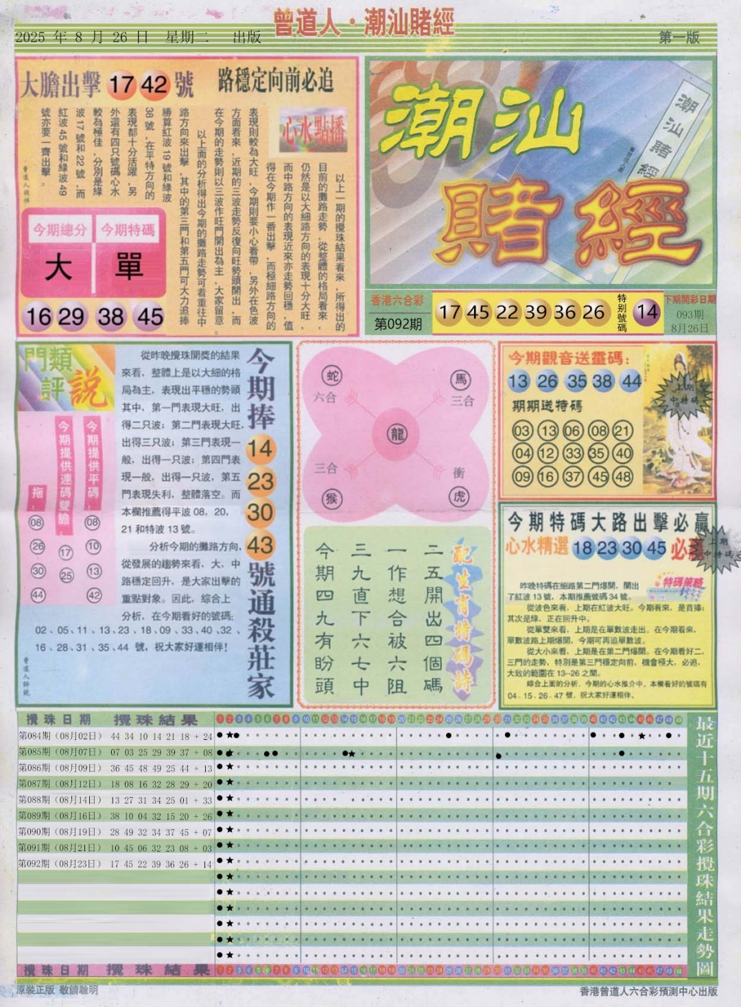 六合彩093期潮汕赌经A