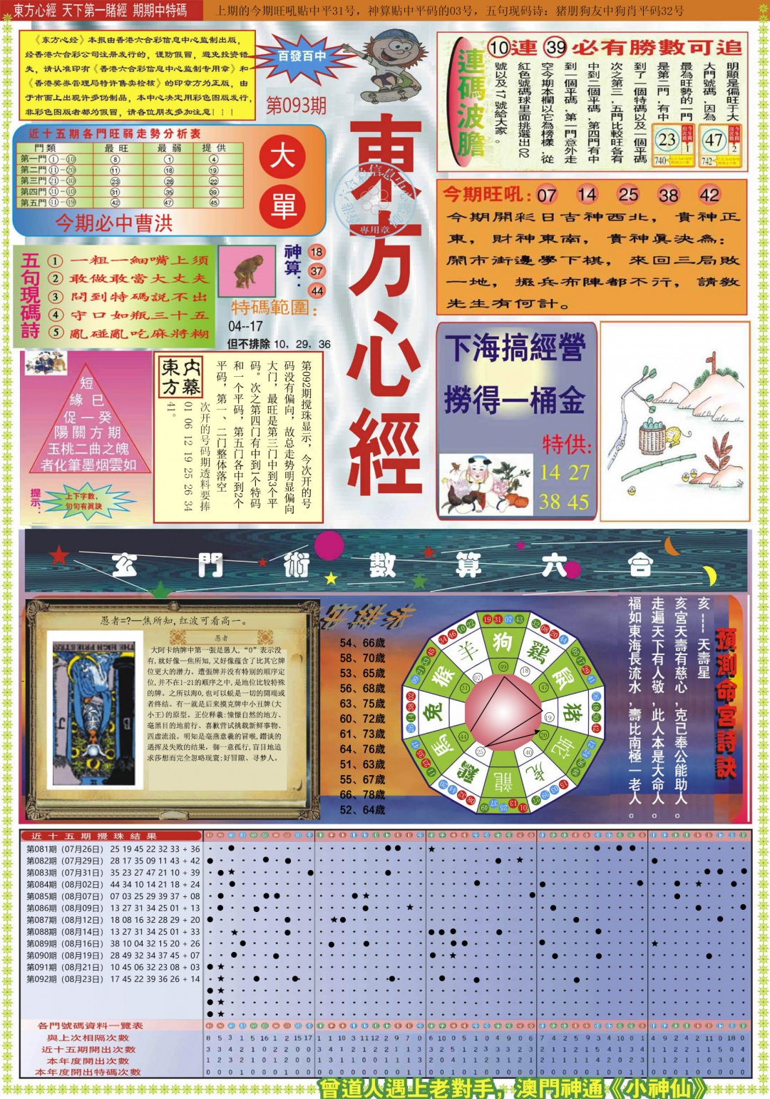 六合彩093期东方心经A