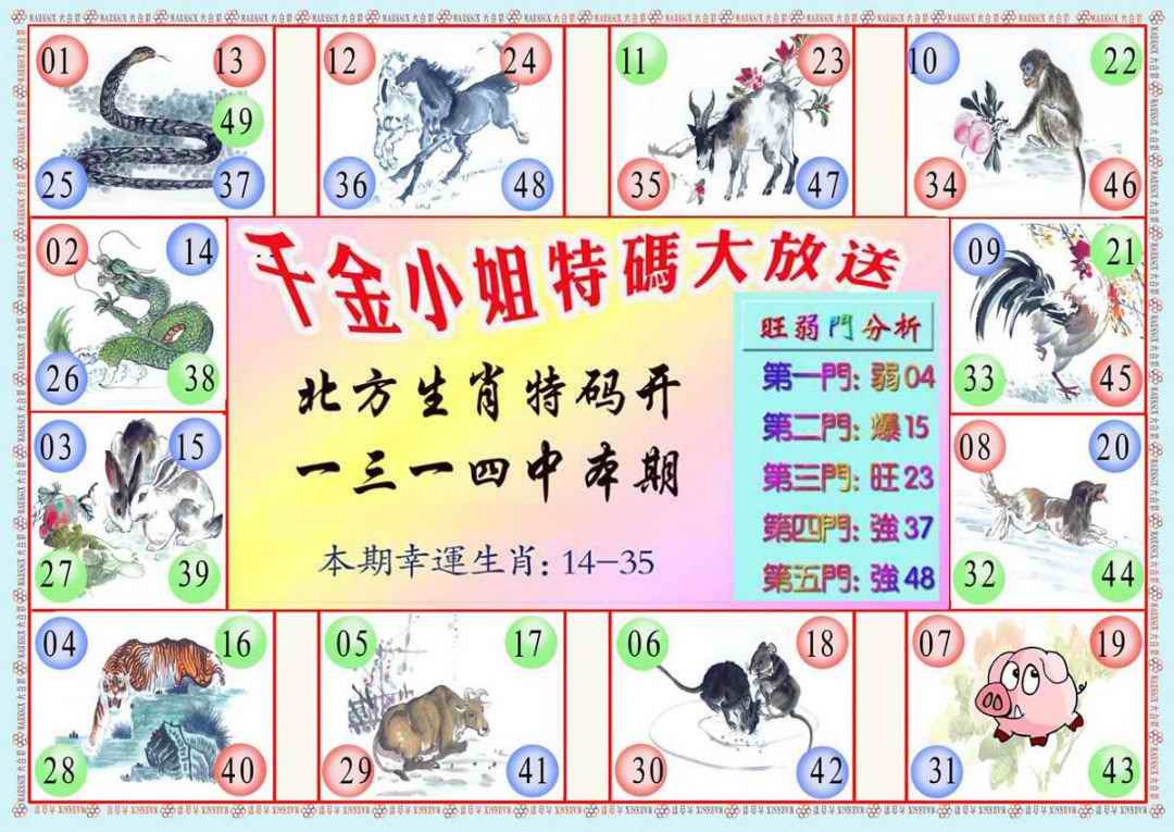 六合彩093期千金小姐B版