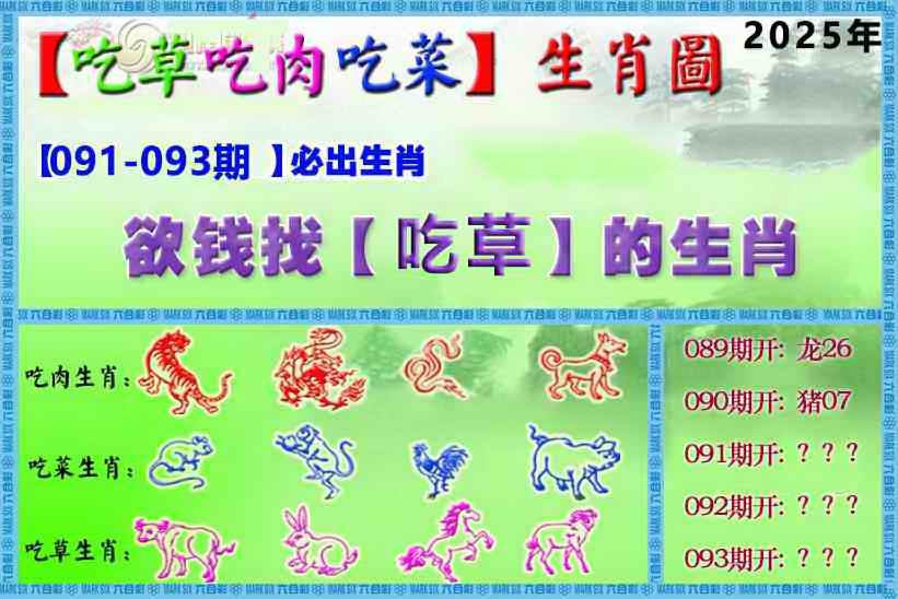 六合彩093期吃草吃肉吃菜玄机