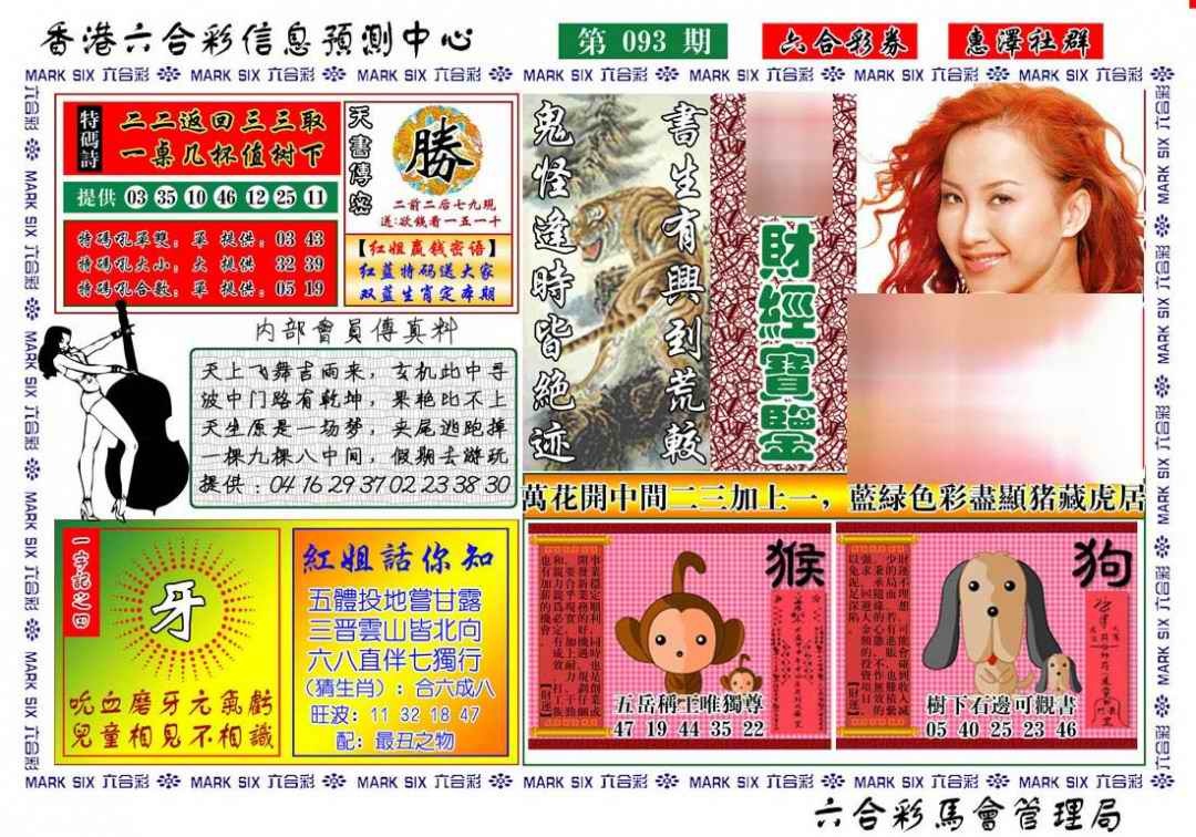 六合彩093期红姐财经宝鉴