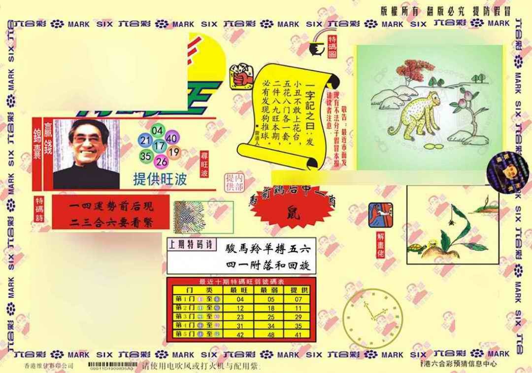 六合彩093期心水特码(信封)