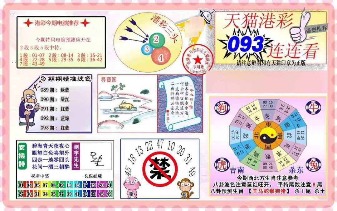 六合彩093期港彩连连中