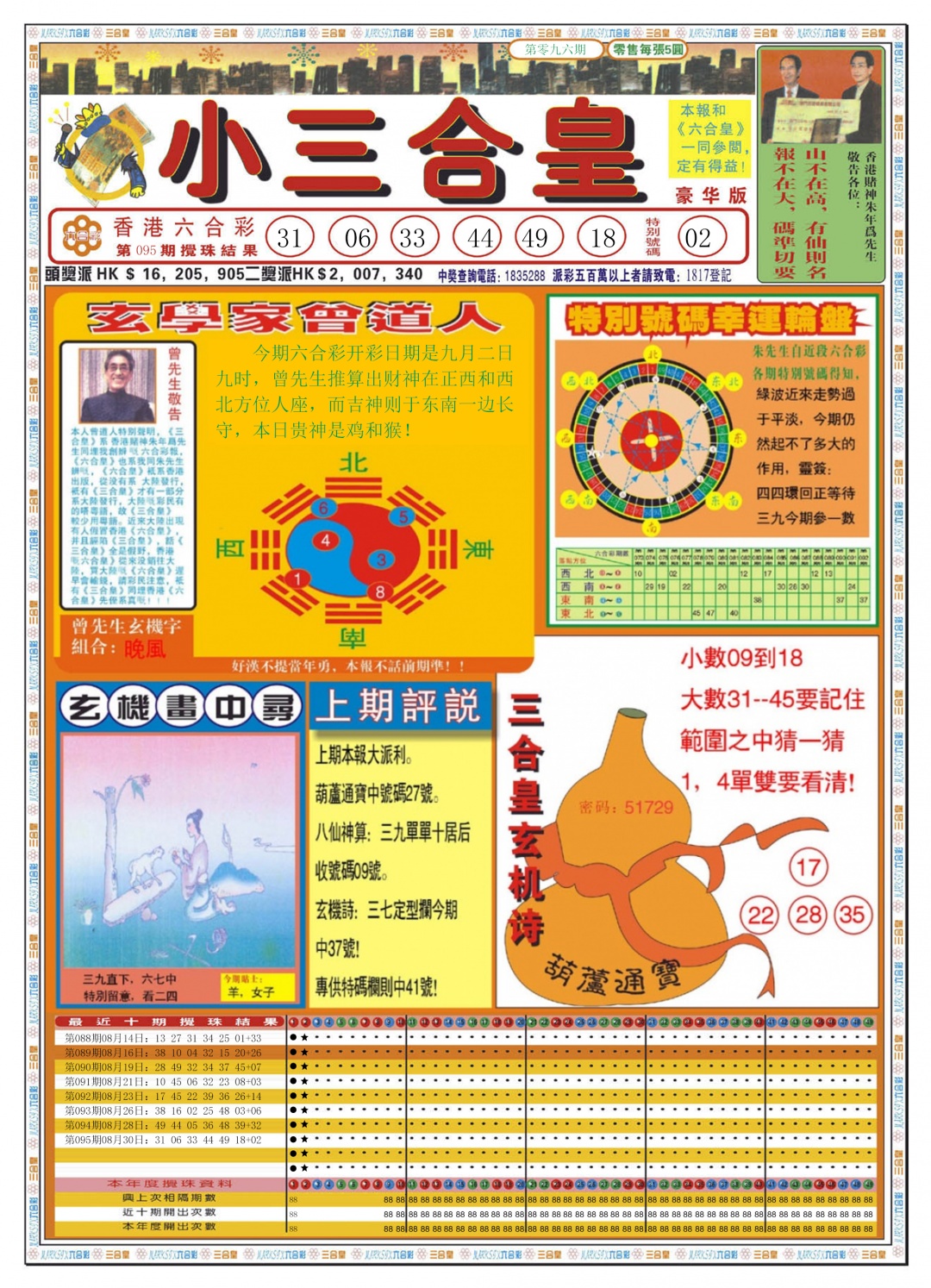 六合彩096期小三合皇A