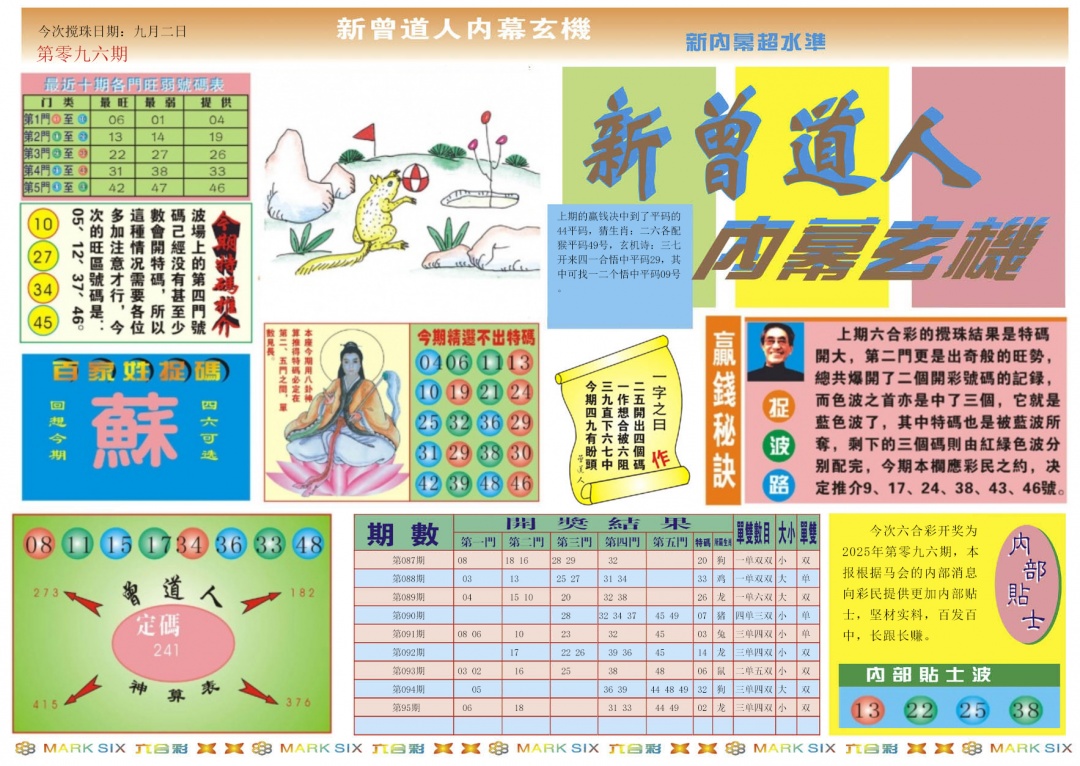 六合彩096期新曾道人内幕A
