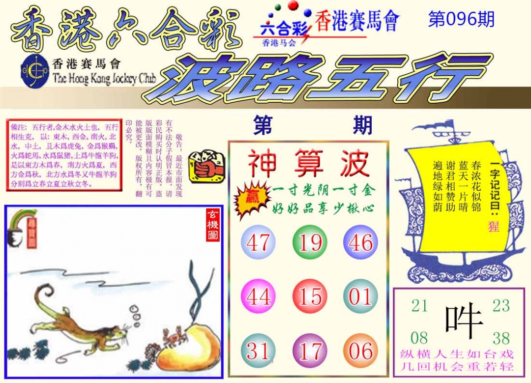 六合彩096期波路五行