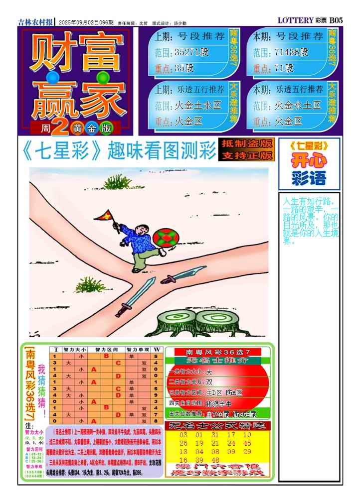 六合彩096期七星彩图(高清)A