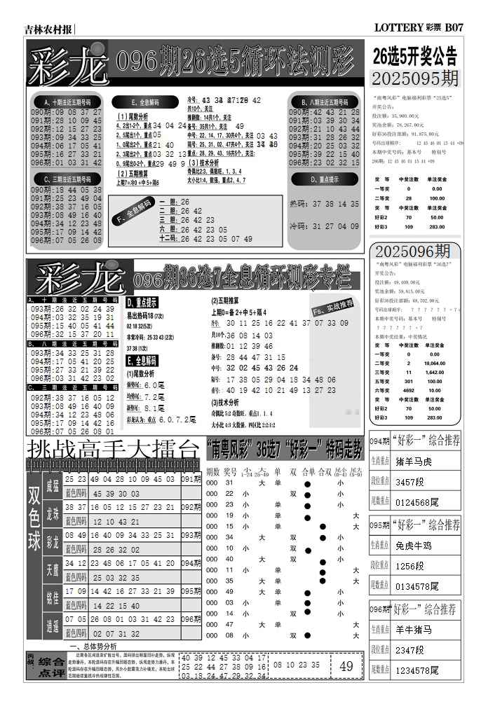 六合彩096期七星彩图(高清)D
