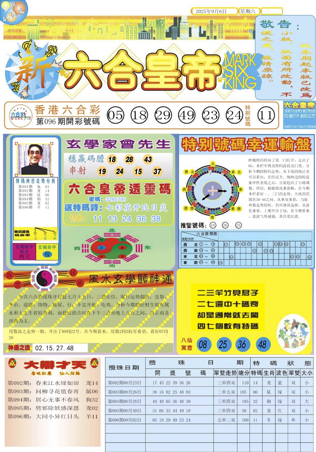 六合彩097期六合皇帝A