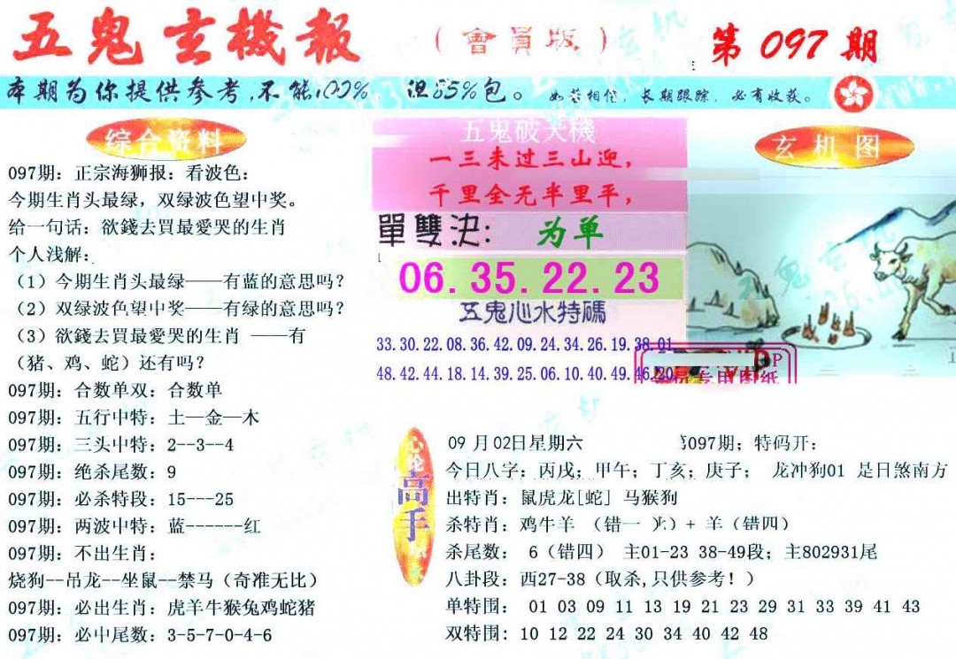 六合彩097期新五鬼玄机