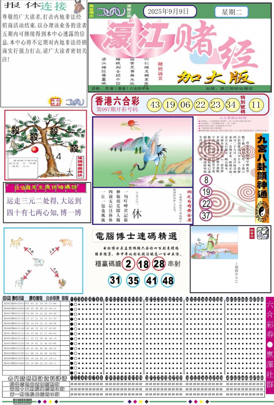 六合彩098期濠江赌经A加大版